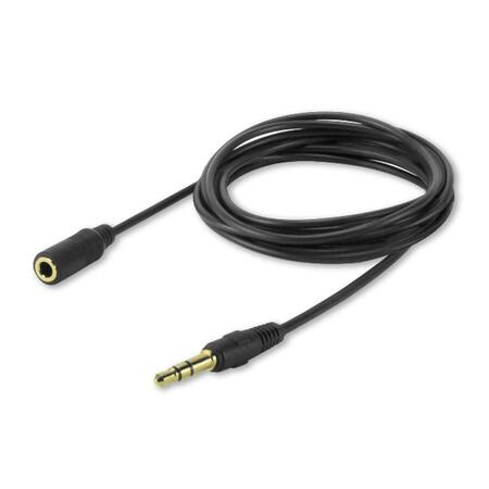 CELLET 6 ft. Gold Plated 3.5mm Male to Female Audio Extension Cable- Black CN35EXT6